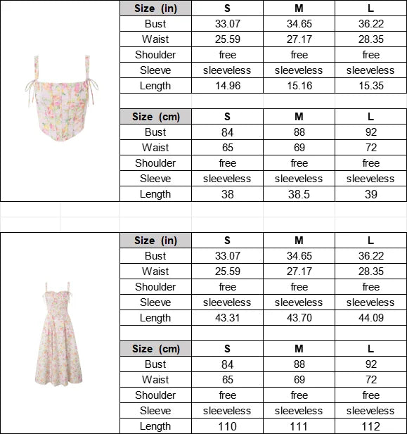 Pink Floral Boho Cotton Midi Dress – Strapless Corset Summer Party Dress with Side Slit