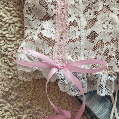 White Boho Corset Crop Top | Sexy Y2k Sleeveless Blouse