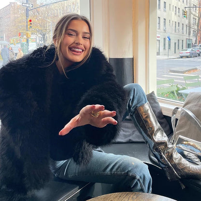 VELLA  Mint Shawl Collar Faux Fur Jacket – Winter Street Chic