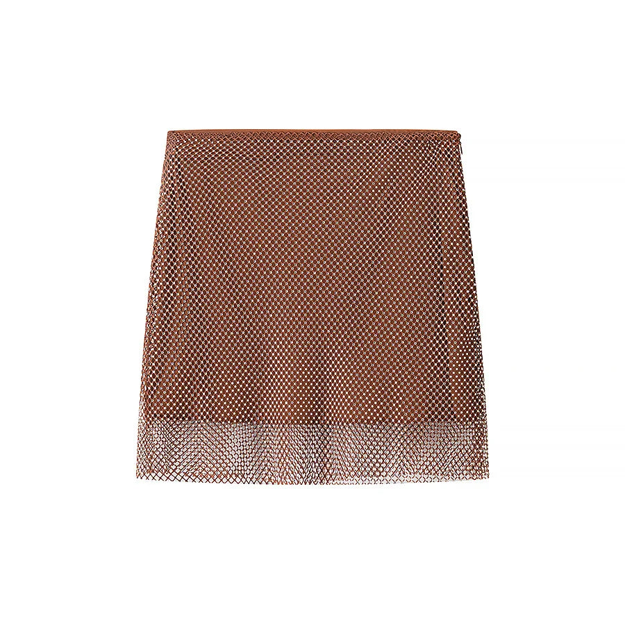 Women’s Rhinestone Two-Piece Party Set – Strapless Top & A-Line Mini Skirt